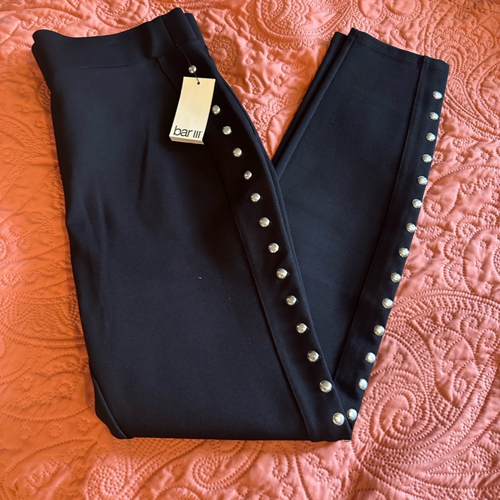 Bar III Black Leggings with stud Accents